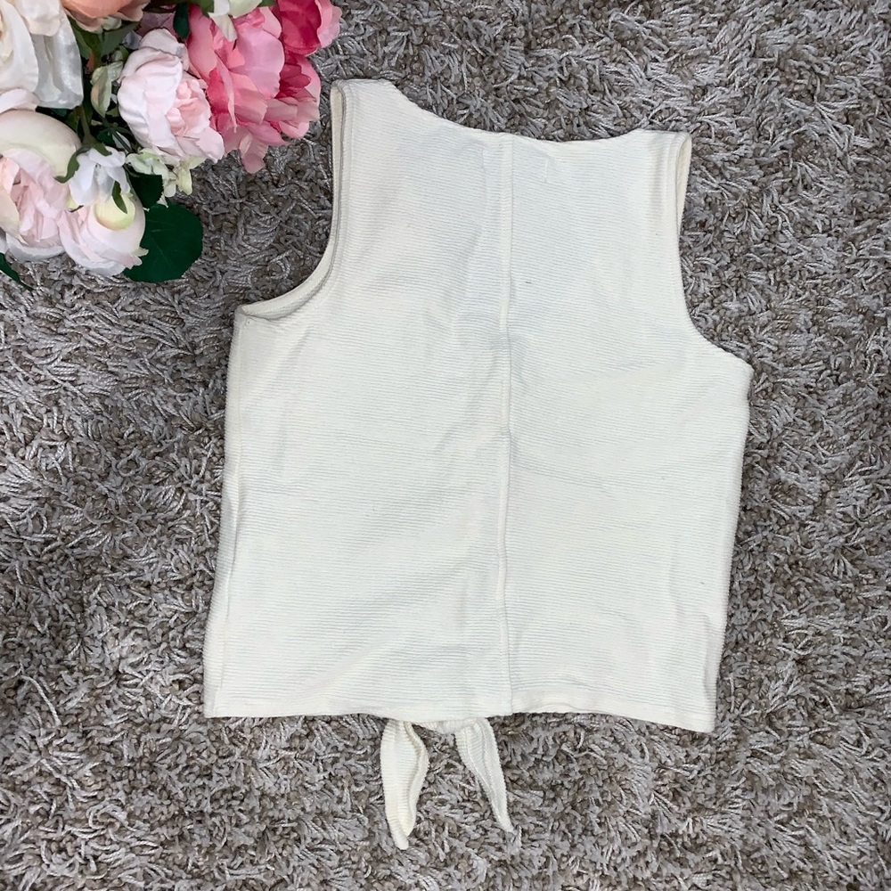 Texture & Thread Front Button Tie Tank - Picture 4 of 4